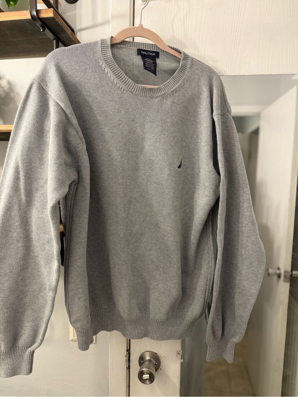 Nautica Men's 100% Cotton Crewneck Sweater - Gray